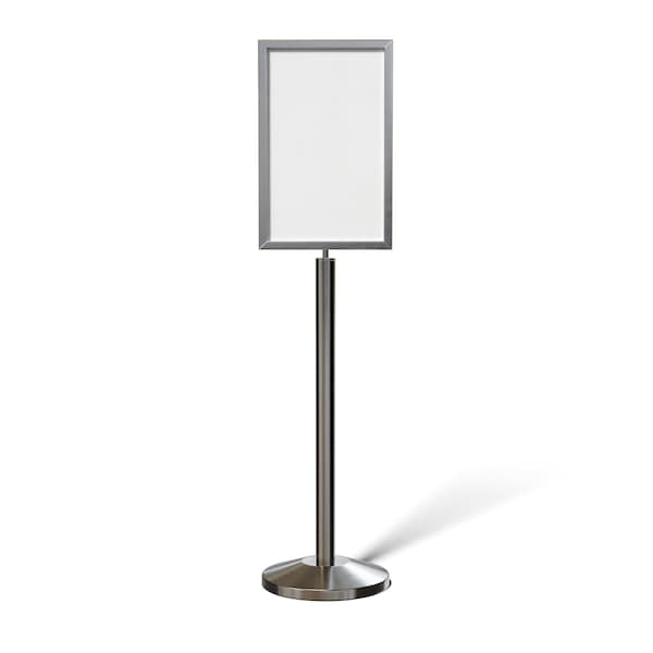 Montour Line Sign Frame Floor Standing 14 x 22 in. V Satin Stainless Steel FS200-1422-V-SS - main